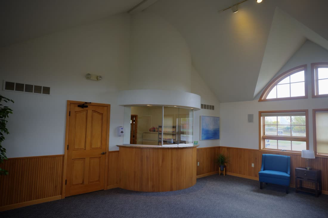 Reception desk at Cranston Family Dentistry