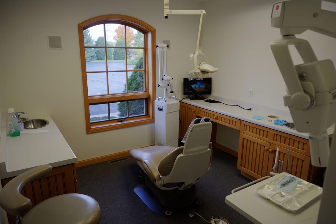 Treatment room with digital imaging at Cranston Family Dentistry