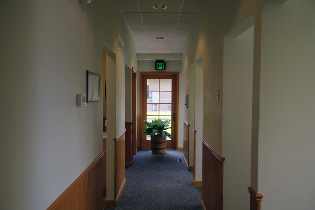 Hallway leading to treatment rooms